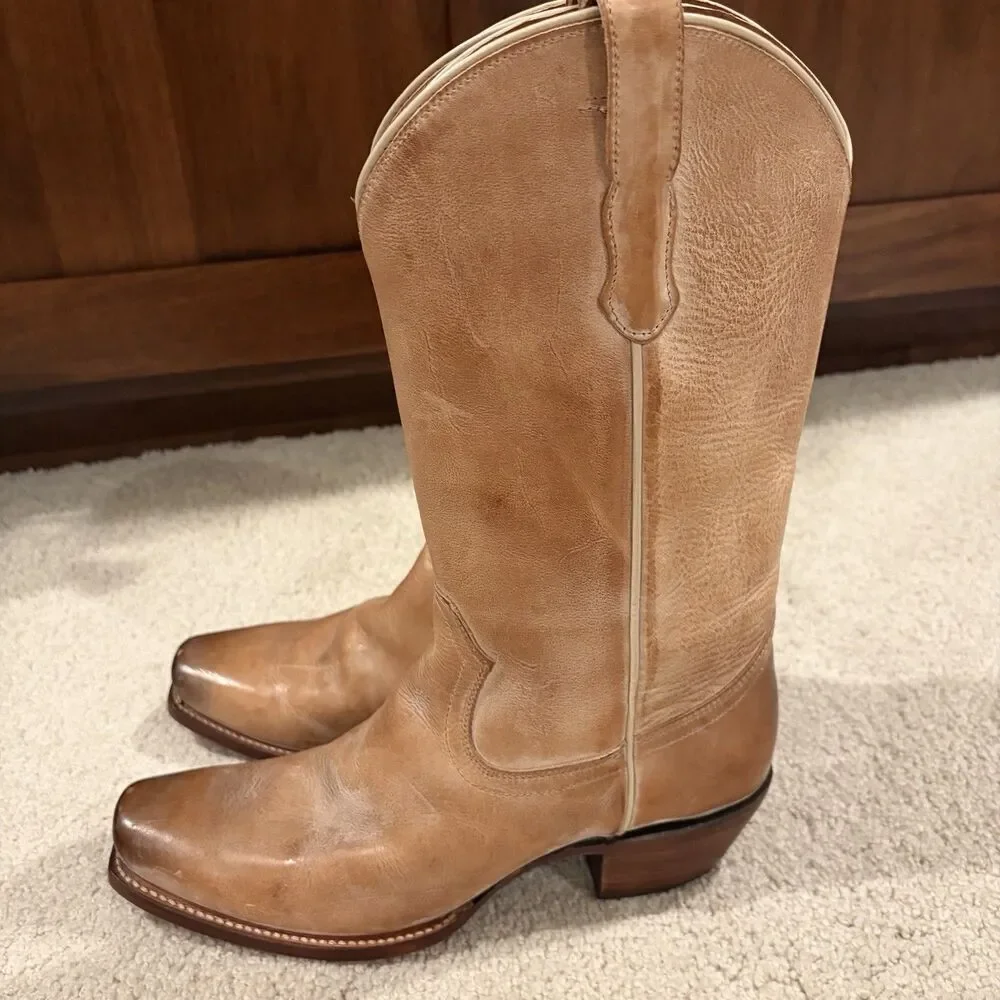 EUC Cleo + Wolf Women's Ivy Western Boot BCWSP22L1 Tan Sz 9.5 Cowgirl Rodeo